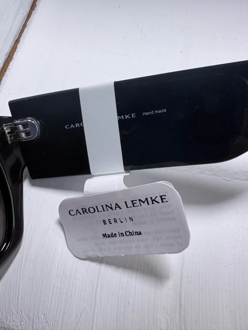 CAROLINA LEMKE Chunky Rectangular Black Sunglasses NWT